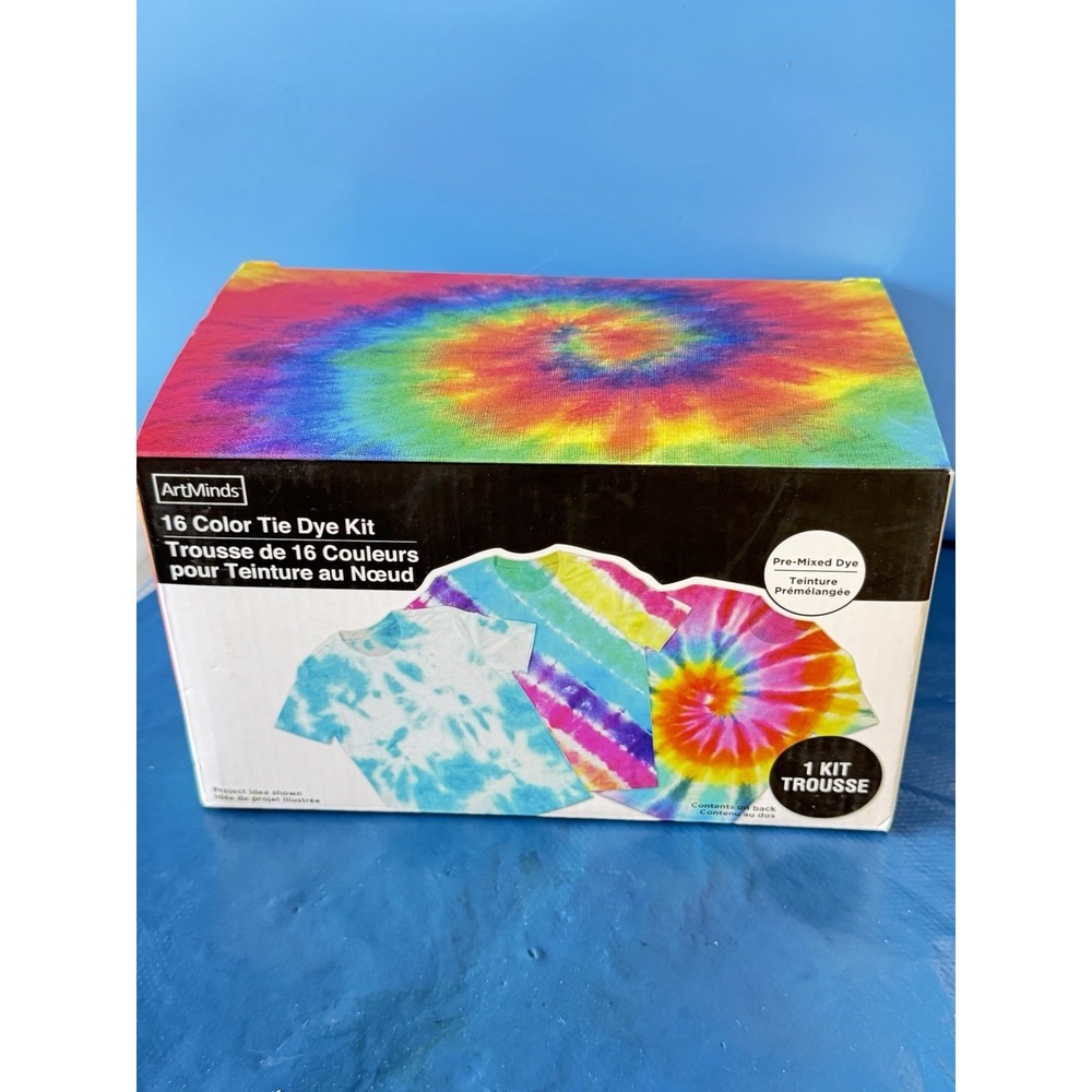 ArtMinds 16 Color‎ Tie Dye Kit Pre Mixed Fabric Dye Set Gloves Bands Cloth